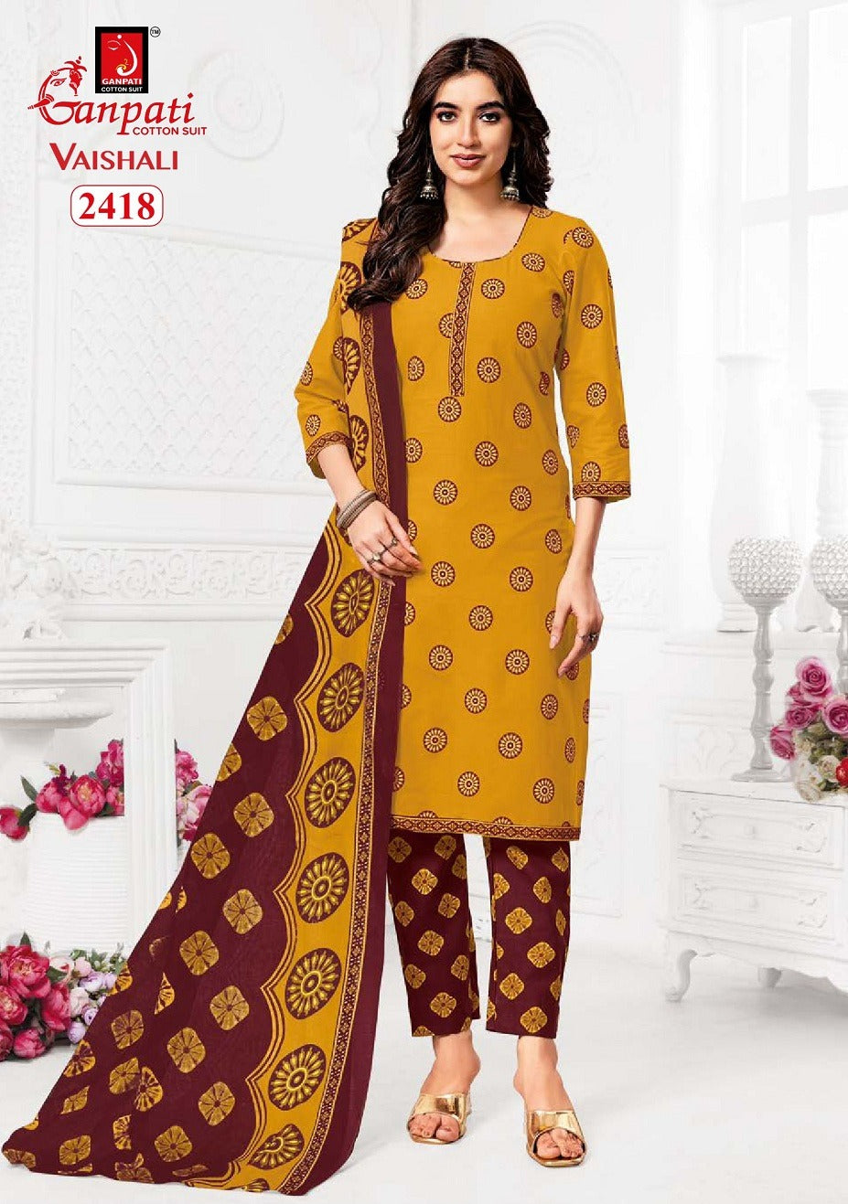 Vaishali Vol 10 Ganpati Cotton Readymade Pant Style Suits Manufacturer India