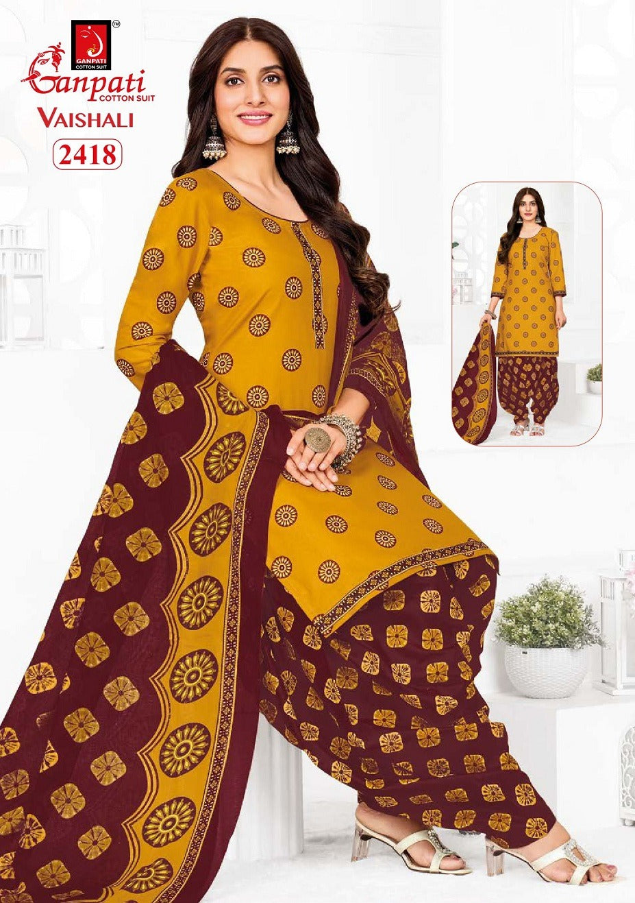 Vaishali Vol 10 Ganpati Cotton Readymade Patiyala Suits Exporter India