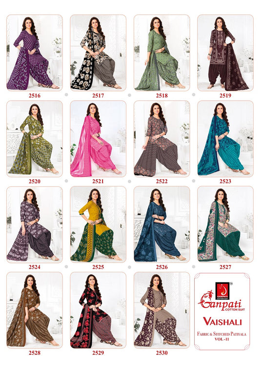 Vaishali Vol 11 Ganpati Cotton Heavy Cotton Patiyala Style Suits Manufacturer Ahmedabad