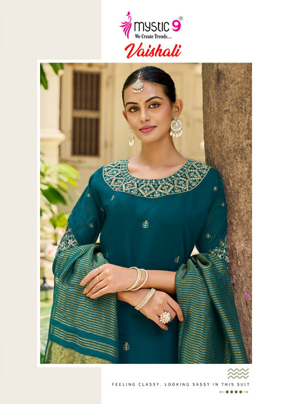 Vaishali Vol 1 Mystic 9 Chanderi Readymade Anarkali Suits Manufacturer India