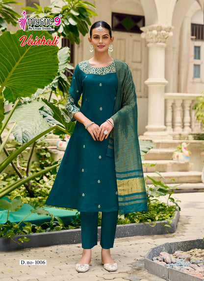 Vaishali Vol 1 Mystic 9 Chanderi Readymade Anarkali Suits Manufacturer India