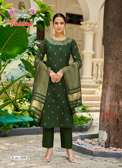 Vaishali Vol 1 Mystic 9 Chanderi Readymade Anarkali Suits Manufacturer India