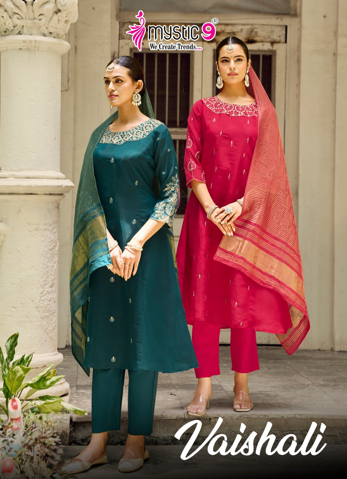 Vaishali Vol 1 Mystic 9 Chanderi Readymade Anarkali Suits Manufacturer India