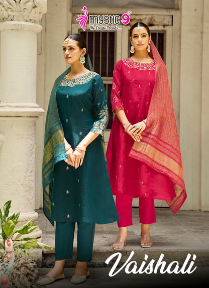 Vaishali Vol 1 Mystic 9 Chanderi Readymade Anarkali Suits Manufacturer India