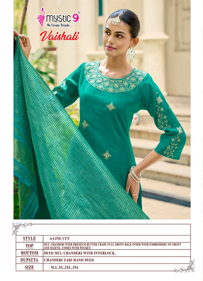 Vaishali Vol 1 Mystic 9 Chanderi Readymade Anarkali Suits Manufacturer India