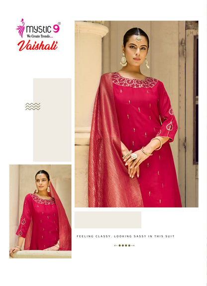 Vaishali Vol 1 Mystic 9 Chanderi Readymade Anarkali Suits Manufacturer India