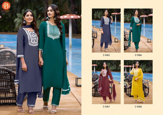 Vaishnavi Sbs Zara Silk Readymade Pant Style Suits Supplier