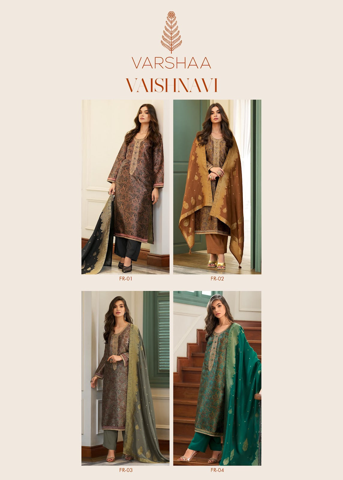 Vaishnavi Varsha Fashions Tussar Silk Pant Style Suits Supplier Gujarat