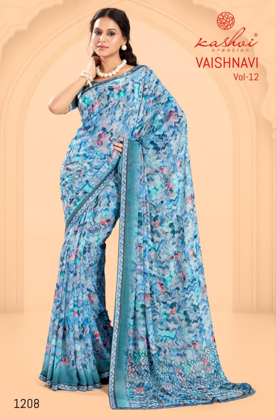 Vaishnavi Vol 12 Kashvi Creation Georgette Sarees Supplier Ahmedabad