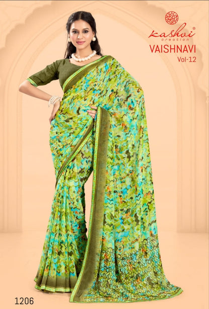 Vaishnavi Vol 12 Kashvi Creation Georgette Sarees Supplier Ahmedabad