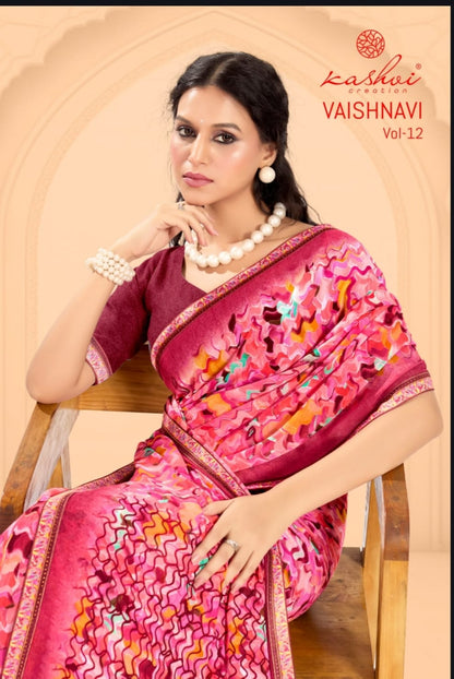 Vaishnavi Vol 12 Kashvi Creation Georgette Sarees Supplier Ahmedabad