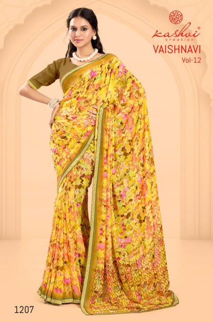 Vaishnavi Vol 12 Kashvi Creation Georgette Sarees Supplier Ahmedabad