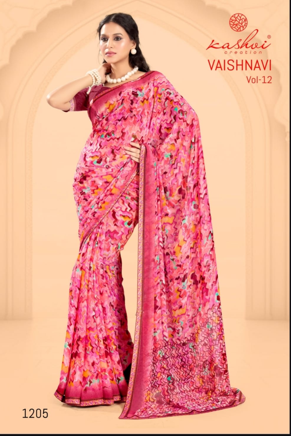 Vaishnavi Vol 12 Kashvi Creation Georgette Sarees Supplier Ahmedabad