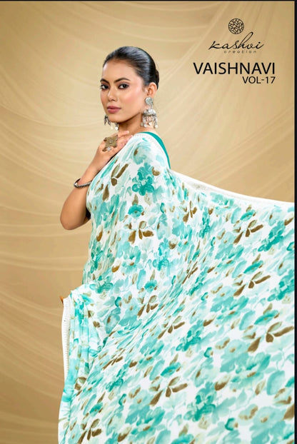 Vaishnavi Vol 17 Kashvi Creation Georgette Sarees Wholesale