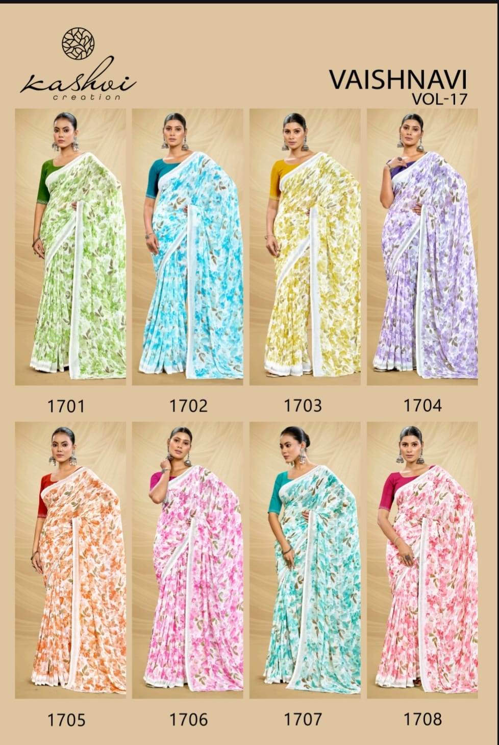 Vaishnavi Vol 17 Kashvi Creation Georgette Sarees Wholesale