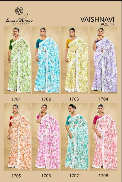 Vaishnavi Vol 17 Kashvi Creation Georgette Sarees Wholesale