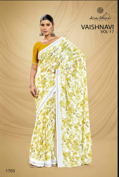 Vaishnavi Vol 17 Kashvi Creation Georgette Sarees Wholesale