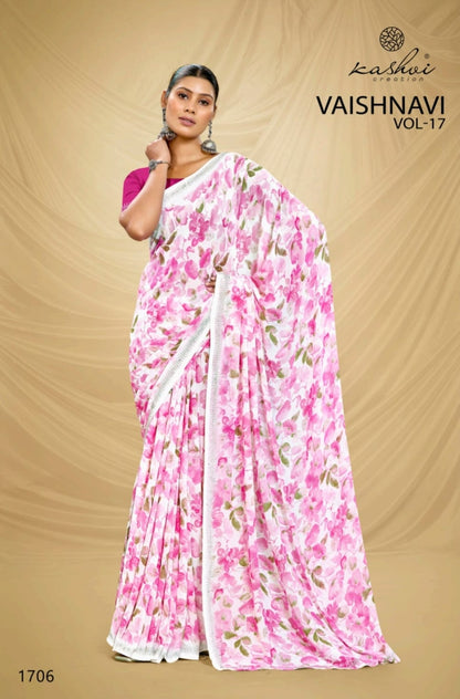 Vaishnavi Vol 17 Kashvi Creation Georgette Sarees Wholesale