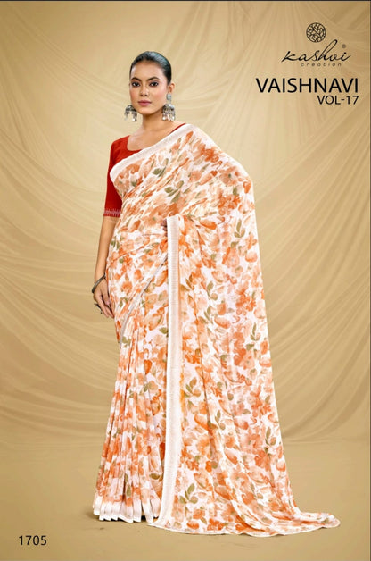 Vaishnavi Vol 17 Kashvi Creation Georgette Sarees Wholesale