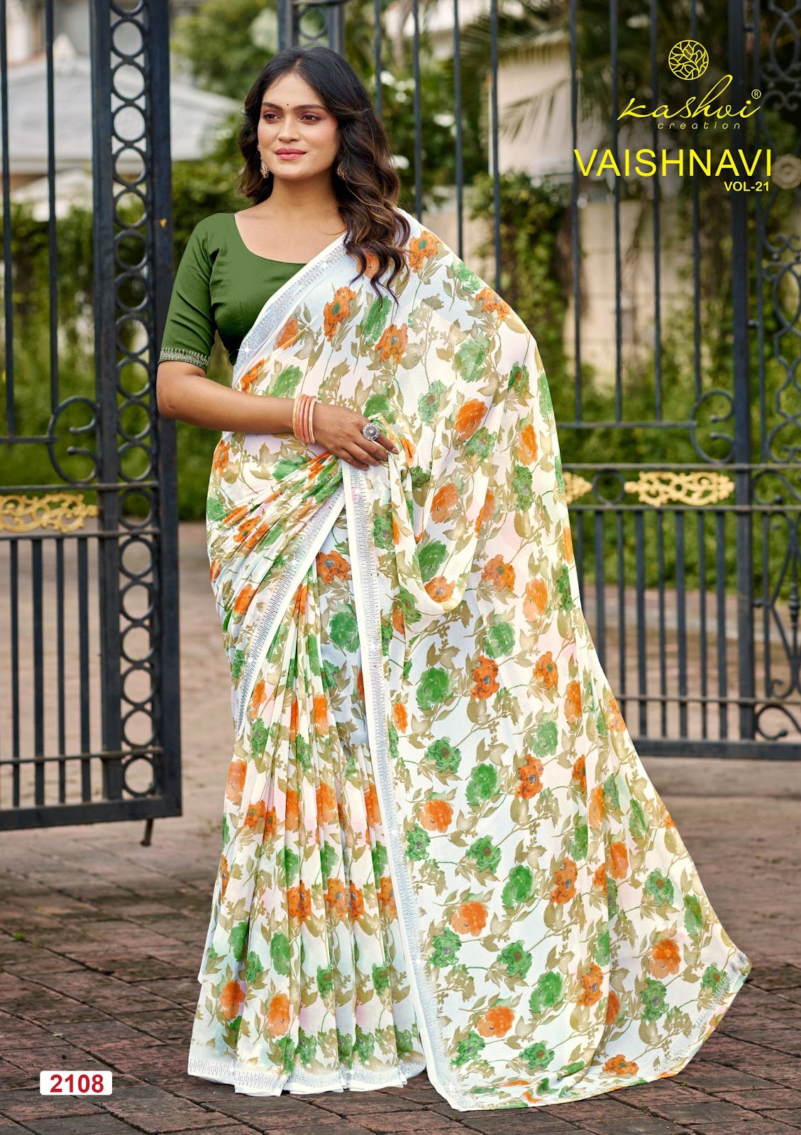 Vaishnavi Vol 21 Kashvi Creation Georgette Sarees Wholesaler India