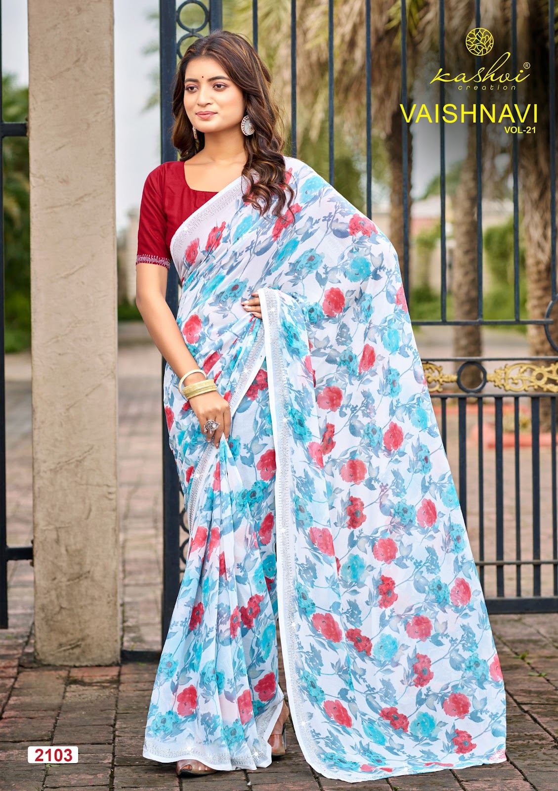 Vaishnavi Vol 21 Kashvi Creation Georgette Sarees Wholesaler India