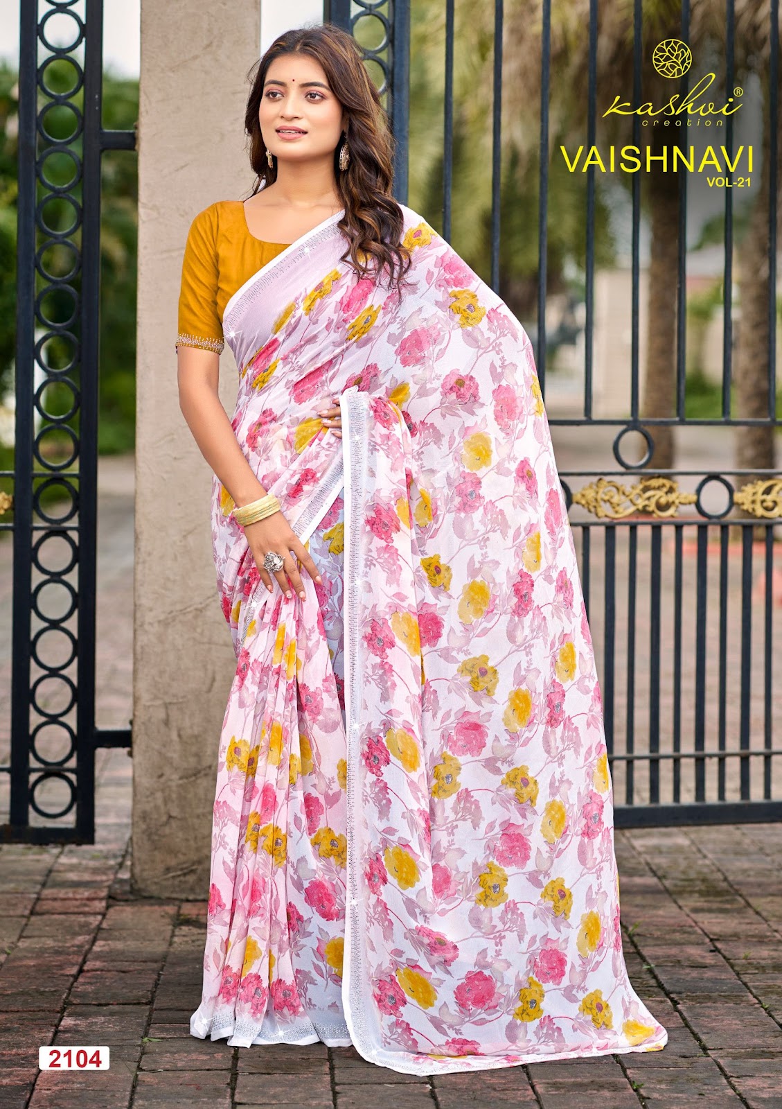 Vaishnavi Vol 21 Kashvi Creation Georgette Sarees Wholesaler India