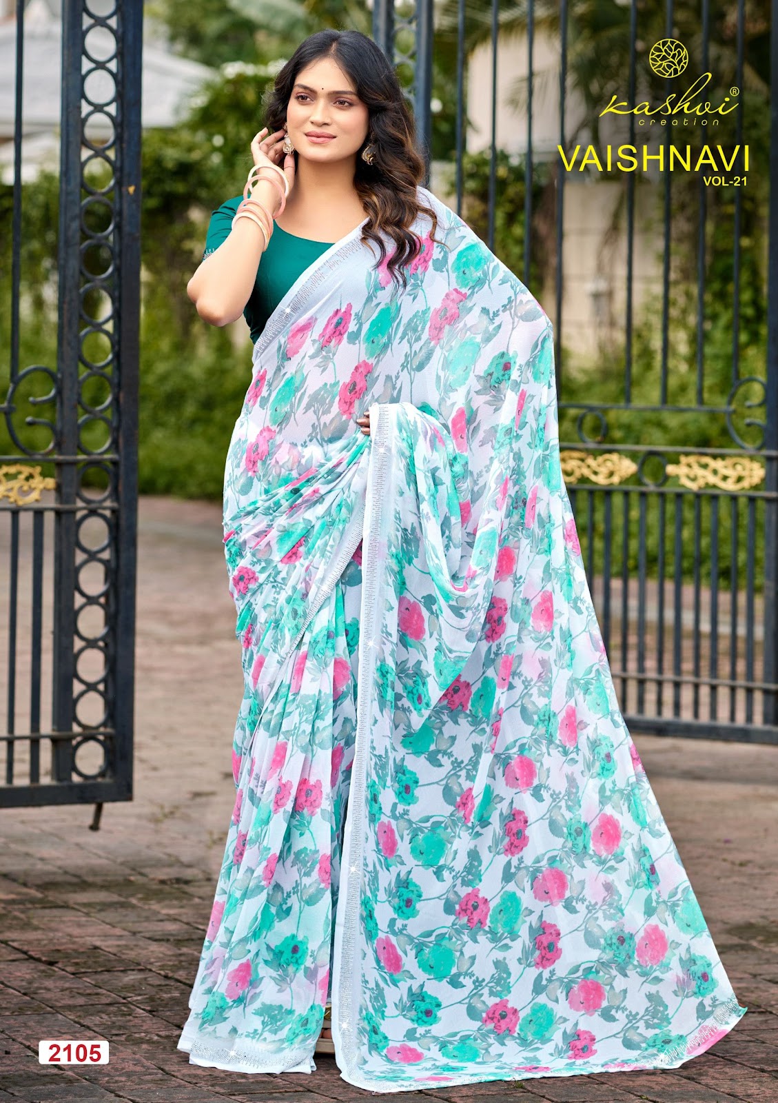 Vaishnavi Vol 21 Kashvi Creation Georgette Sarees Wholesaler India