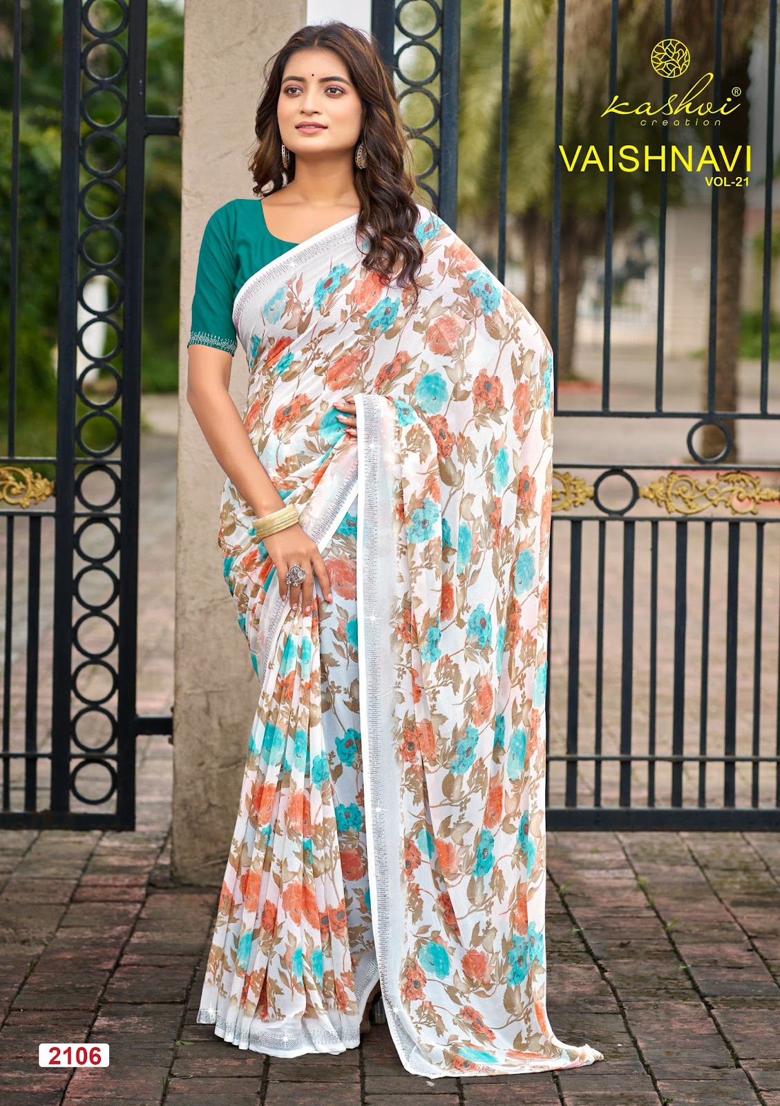 Vaishnavi Vol 21 Kashvi Creation Georgette Sarees Wholesaler India