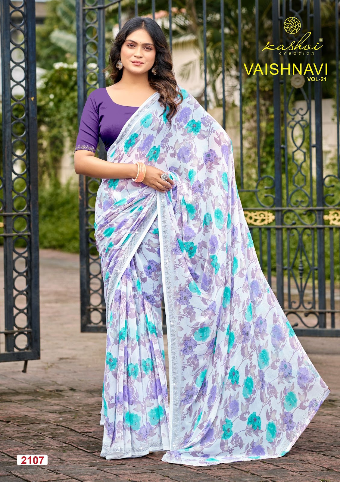 Vaishnavi Vol 21 Kashvi Creation Georgette Sarees Wholesaler India