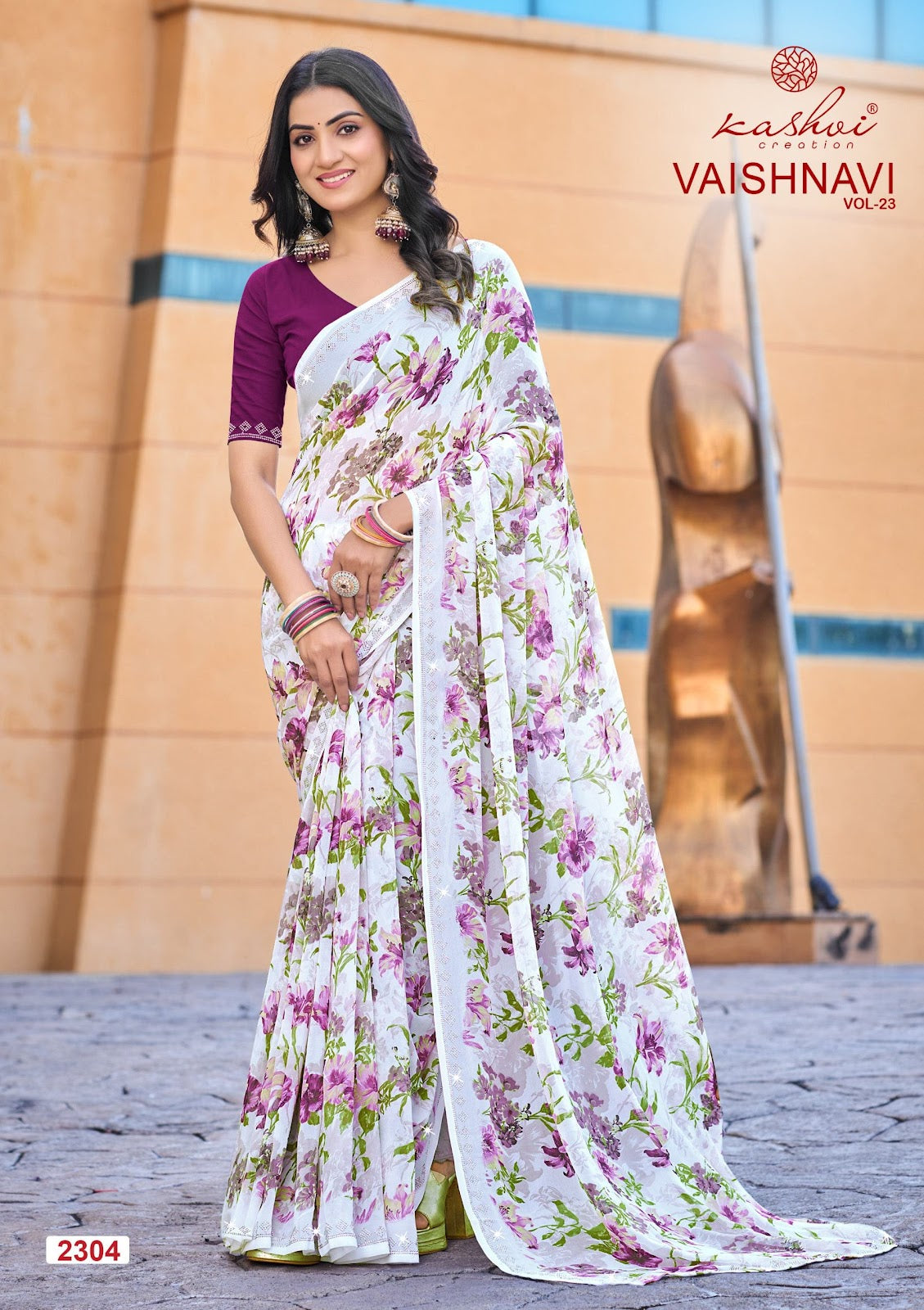 Vaishnavi Vol 23 Kashvi Creation Georgette Sarees Exporter India