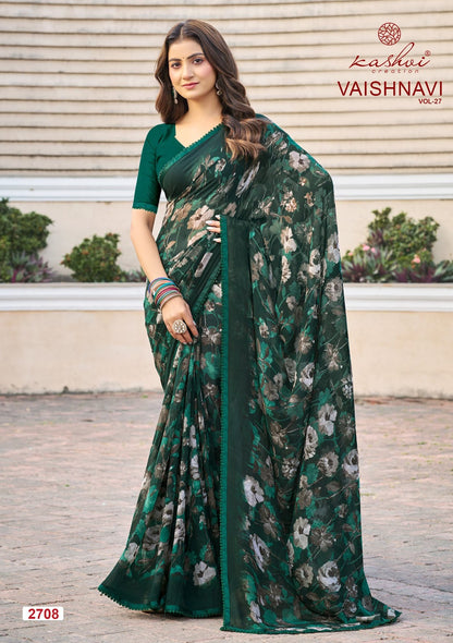 Vaishnavi Vol 27 Kashvi Creation Georgette Sarees Manufacturer Gujarat