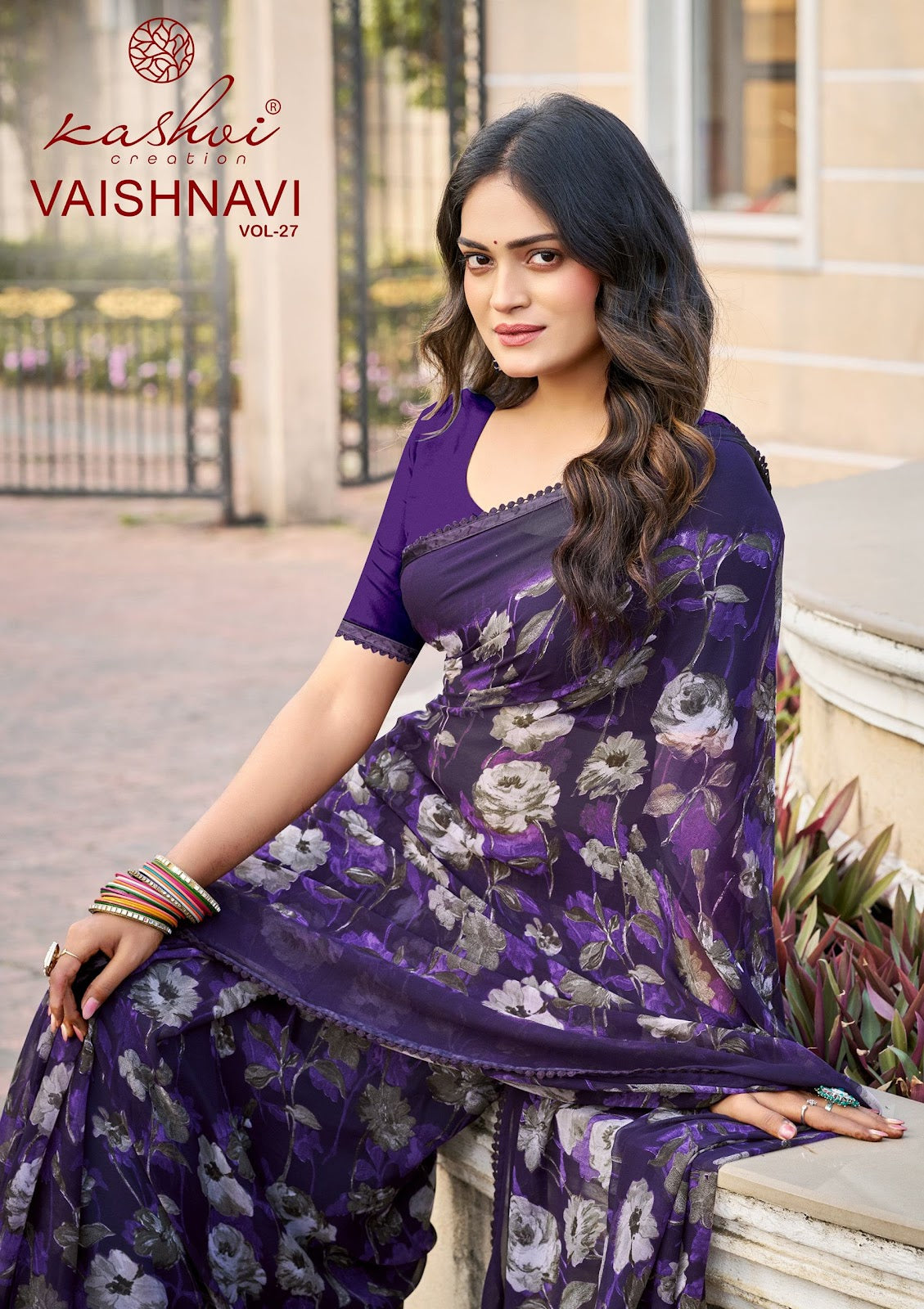 Vaishnavi Vol 27 Kashvi Creation Georgette Sarees Manufacturer Gujarat