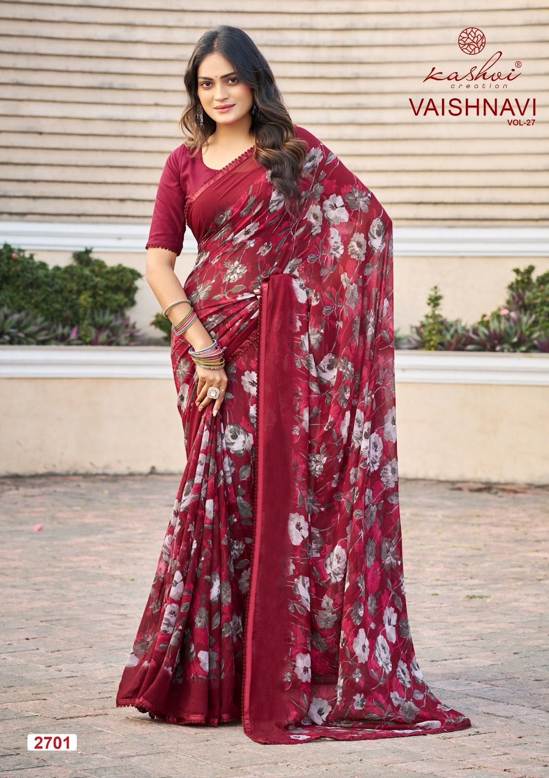 Vaishnavi Vol 27 Kashvi Creation Georgette Sarees Manufacturer Gujarat