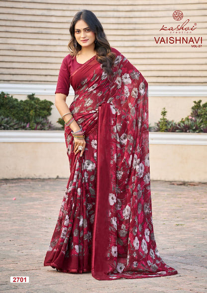 Vaishnavi Vol 27 Kashvi Creation Georgette Sarees Manufacturer Gujarat