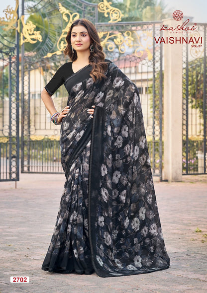 Vaishnavi Vol 27 Kashvi Creation Georgette Sarees Manufacturer Gujarat