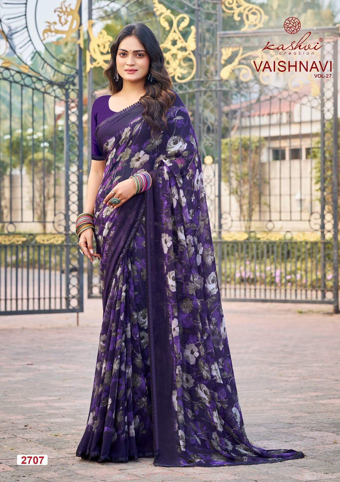 Vaishnavi Vol 27 Kashvi Creation Georgette Sarees Manufacturer Gujarat