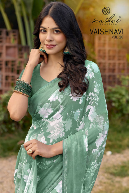 Vaishnavi Vol 28 Kashvi Creation Georgette Sarees Wholesale Price