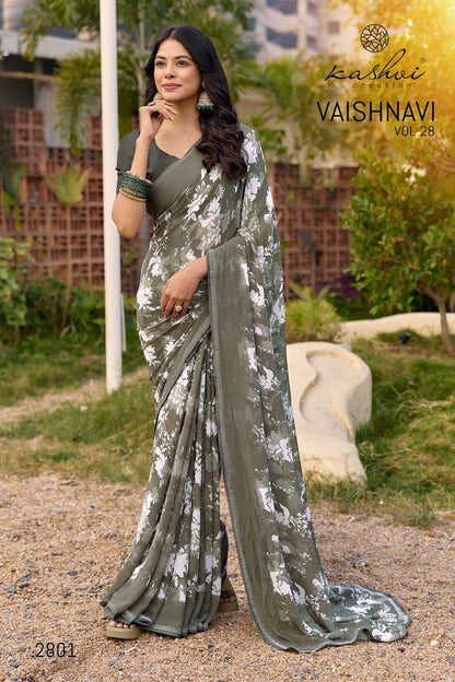 Vaishnavi Vol 28 Kashvi Creation Georgette Sarees Wholesale Price