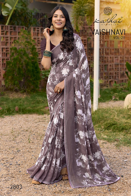 Vaishnavi Vol 28 Kashvi Creation Georgette Sarees Wholesale Price