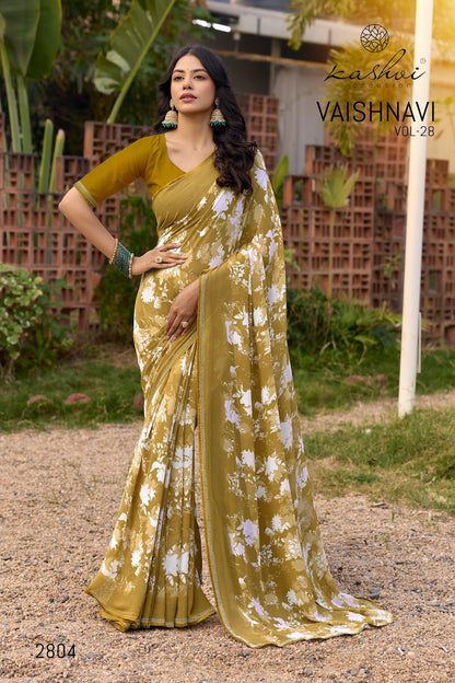 Vaishnavi Vol 28 Kashvi Creation Georgette Sarees Wholesale Price
