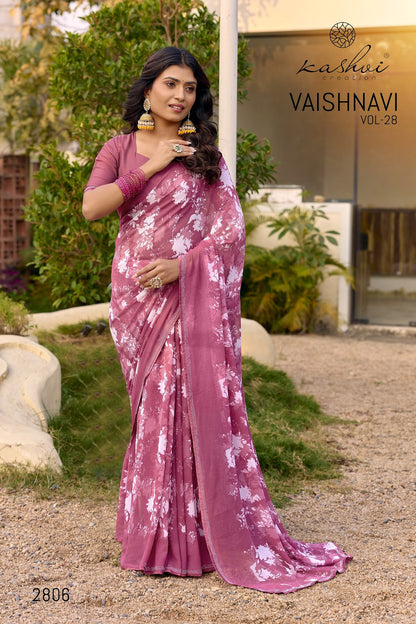 Vaishnavi Vol 28 Kashvi Creation Georgette Sarees Wholesale Price