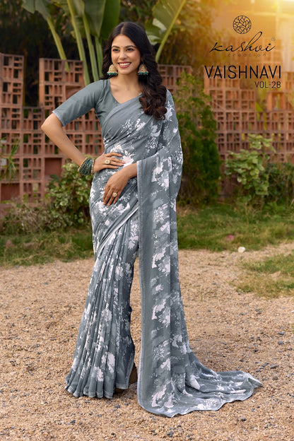 Vaishnavi Vol 28 Kashvi Creation Georgette Sarees Wholesale Price