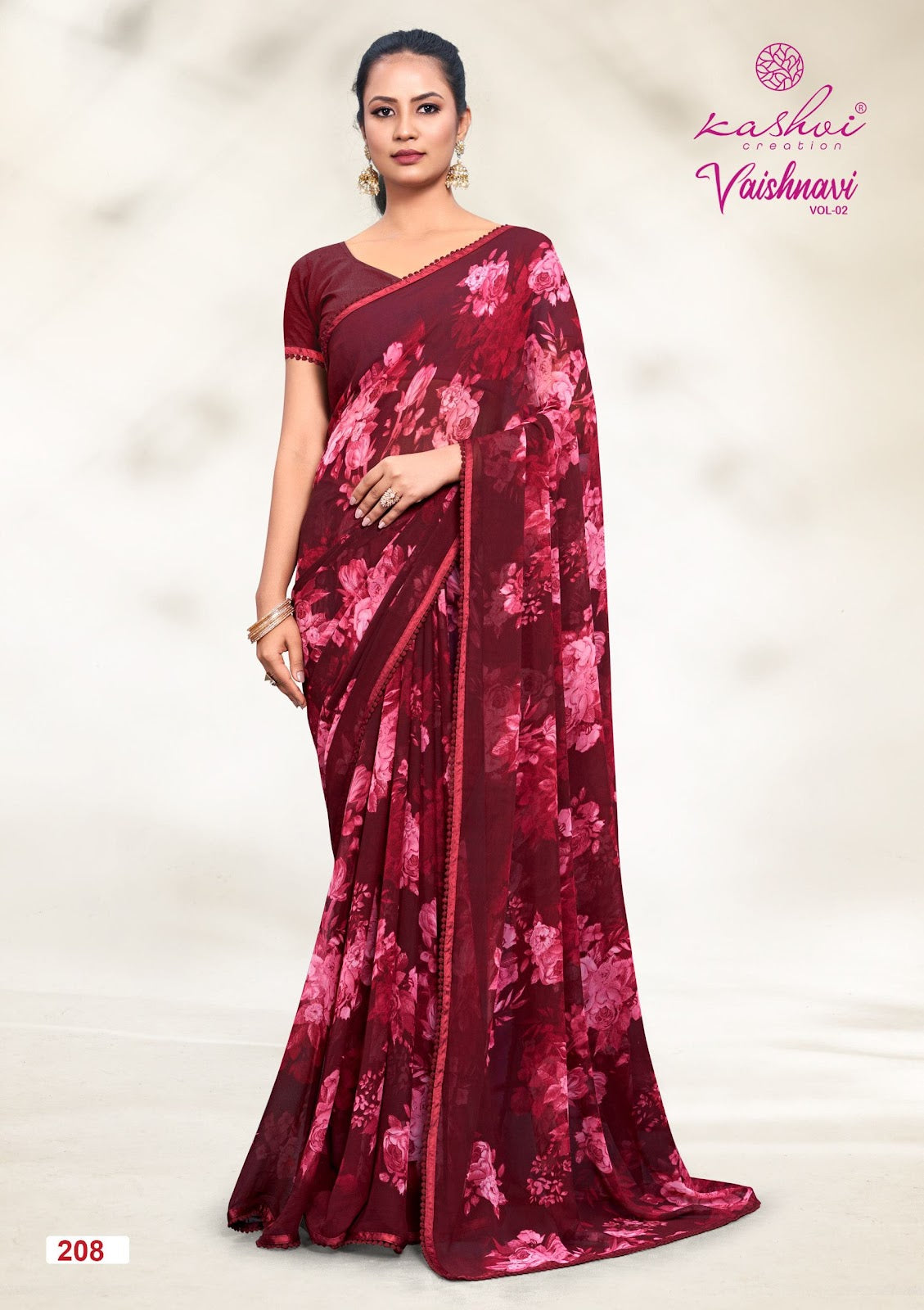 Vaishnavi Vol 2 Kashvi Creation Georgette Sarees Supplier Gujarat