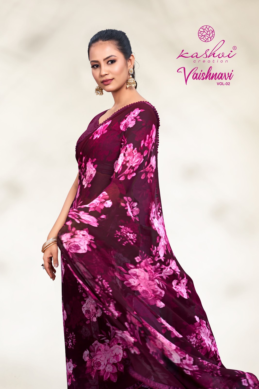 Vaishnavi Vol 2 Kashvi Creation Georgette Sarees Supplier Gujarat