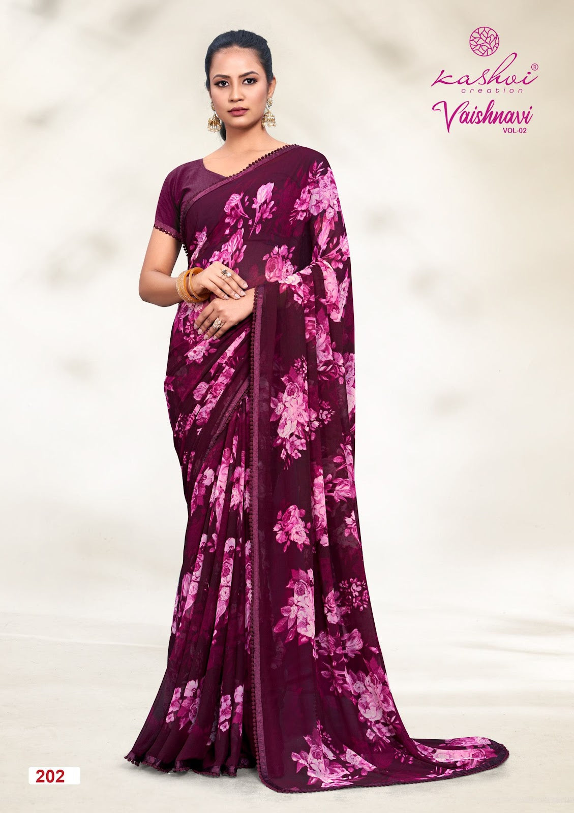 Vaishnavi Vol 2 Kashvi Creation Georgette Sarees Supplier Gujarat
