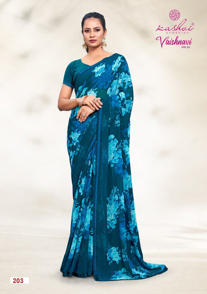Vaishnavi Vol 2 Kashvi Creation Georgette Sarees Supplier Gujarat