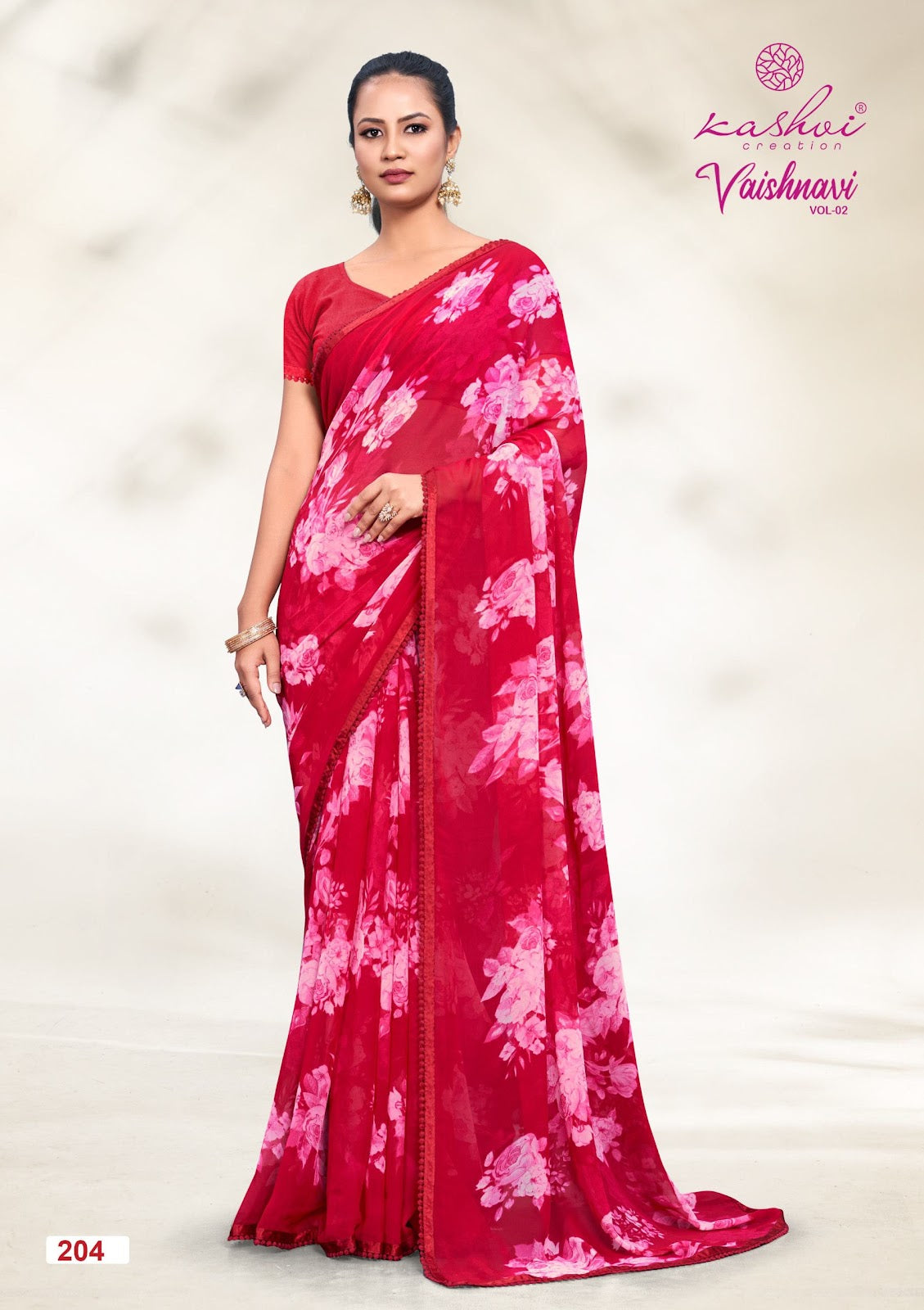 Vaishnavi Vol 2 Kashvi Creation Georgette Sarees Supplier Gujarat