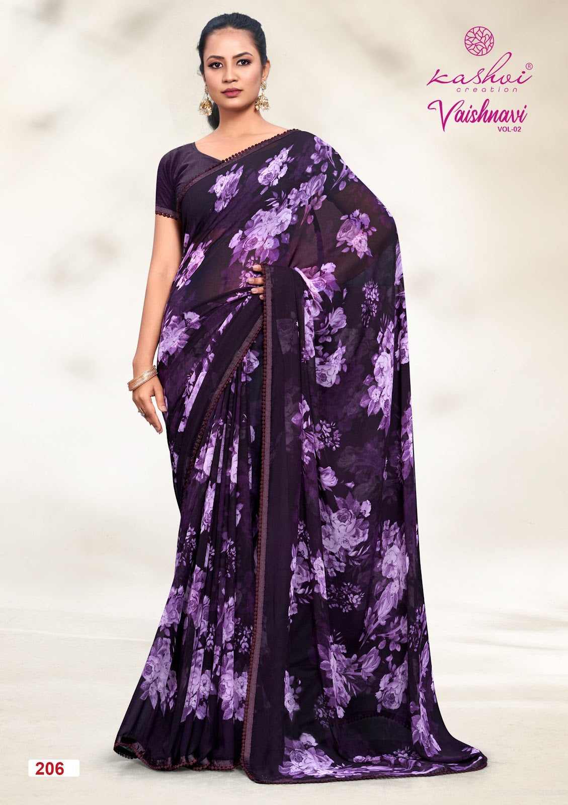 Vaishnavi Vol 2 Kashvi Creation Georgette Sarees Supplier Gujarat