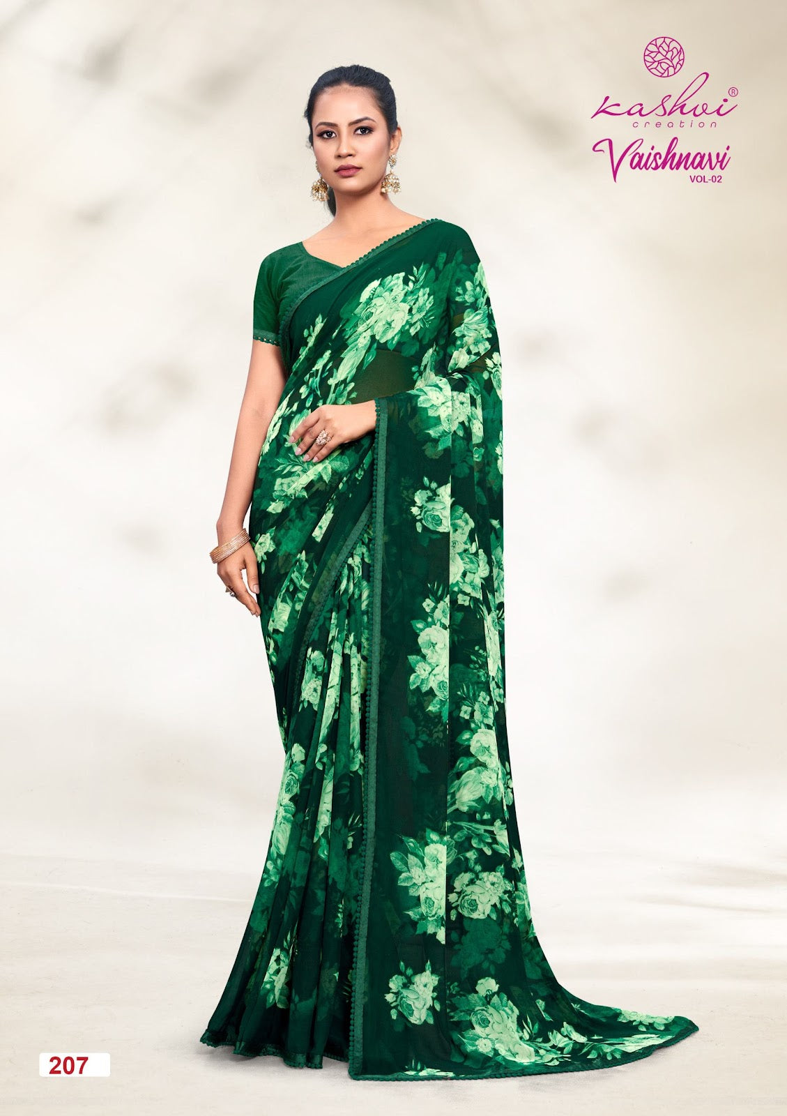 Vaishnavi Vol 2 Kashvi Creation Georgette Sarees Supplier Gujarat
