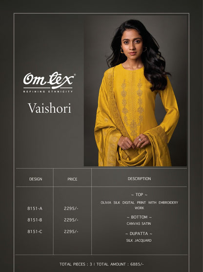 Vaishori Omtex Silk Pant Style Suits Wholesale